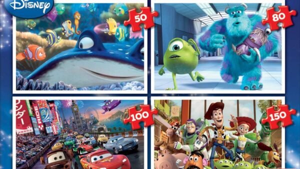 Educa - Pixar Multi Puzzles. 4 Puzzles Progressifs Enfant 50/80/100/150 pièces. +5 Ans. Ref. 15615