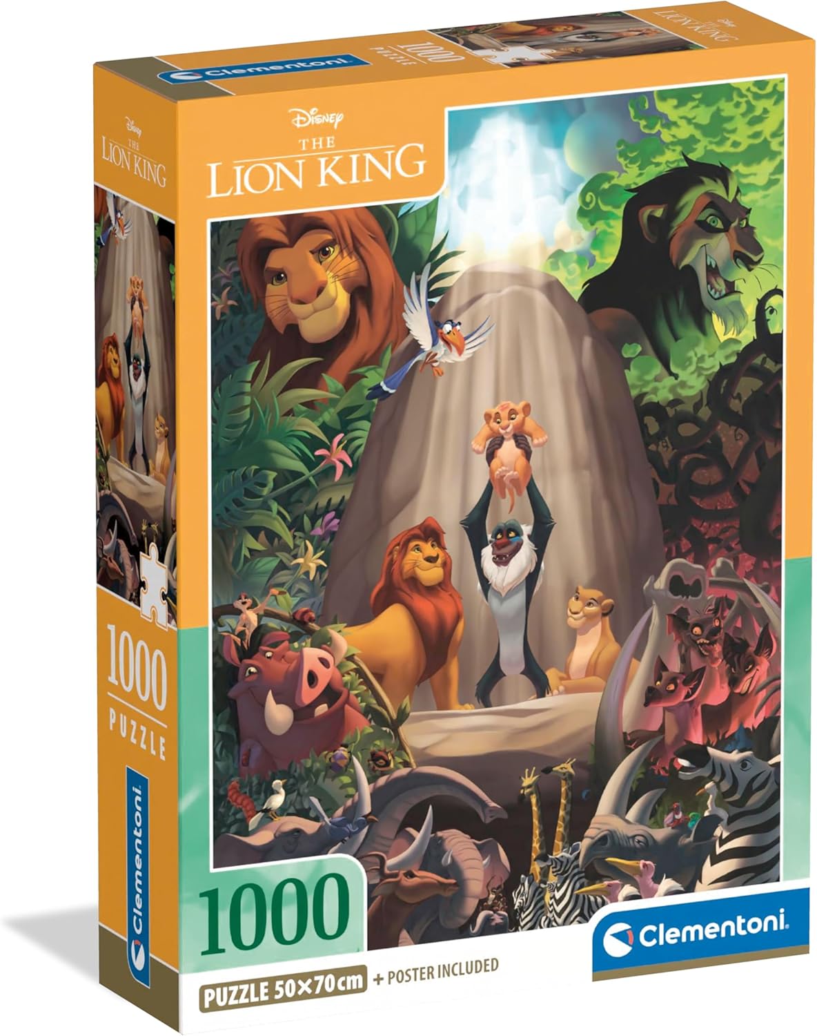 Clementoni Puzzle 1000 Pièces - Disney Le Roi Lion - Puzzle pour Adultes 14-99 Ans, Jeu de société - Fabriqué en Italie, 39902