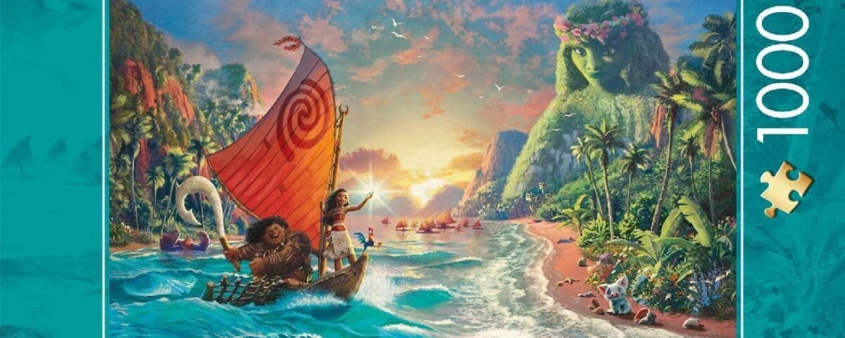 Schmidt Spiele 58030 Thomas Kinkade, Disney, Moana, Moana, 1000 Teile Puzzle, Noir/Blanc