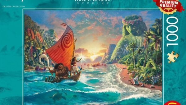 Schmidt Spiele 58030 Thomas Kinkade, Disney, Moana, Moana, 1000 Teile Puzzle, Noir/Blanc