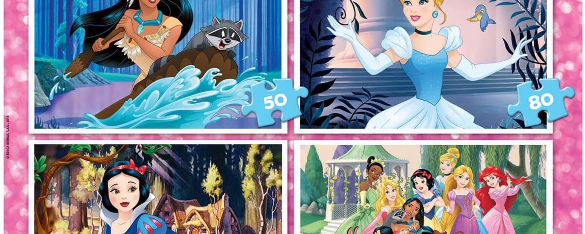 Educa - Princess Multi 4 in 1 Disney Princesses, 17637, Cranberry