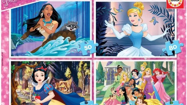 Educa - Princess Multi 4 in 1 Disney Princesses, 17637, Cranberry