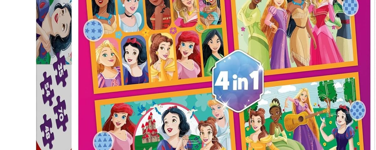 Trefl - Disney, Histoires Fabuleuses - Puzzle 4en1, 4 Puzzles, de 35 à 70 Pièces - Différents Niveaux de difficulté, pour Les Enfants à partir de 4 Ans