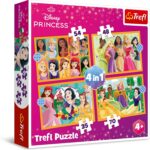 Trefl - Disney, Histoires Fabuleuses - Puzzle 4en1, 4 Puzzles, de 35 à 70 Pièces - Différents Niveaux de difficulté, pour Les Enfants à partir de 4 Ans