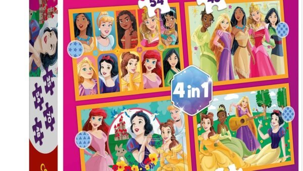 Trefl - Disney, Histoires Fabuleuses - Puzzle 4en1, 4 Puzzles, de 35 à 70 Pièces - Différents Niveaux de difficulté, pour Les Enfants à partir de 4 Ans