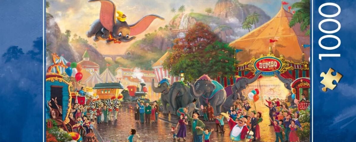 Schmidt Spiele- Thomas Kinkade 59939, Disney, Dumbo, Puzzle de 1000 pièces, Coloré