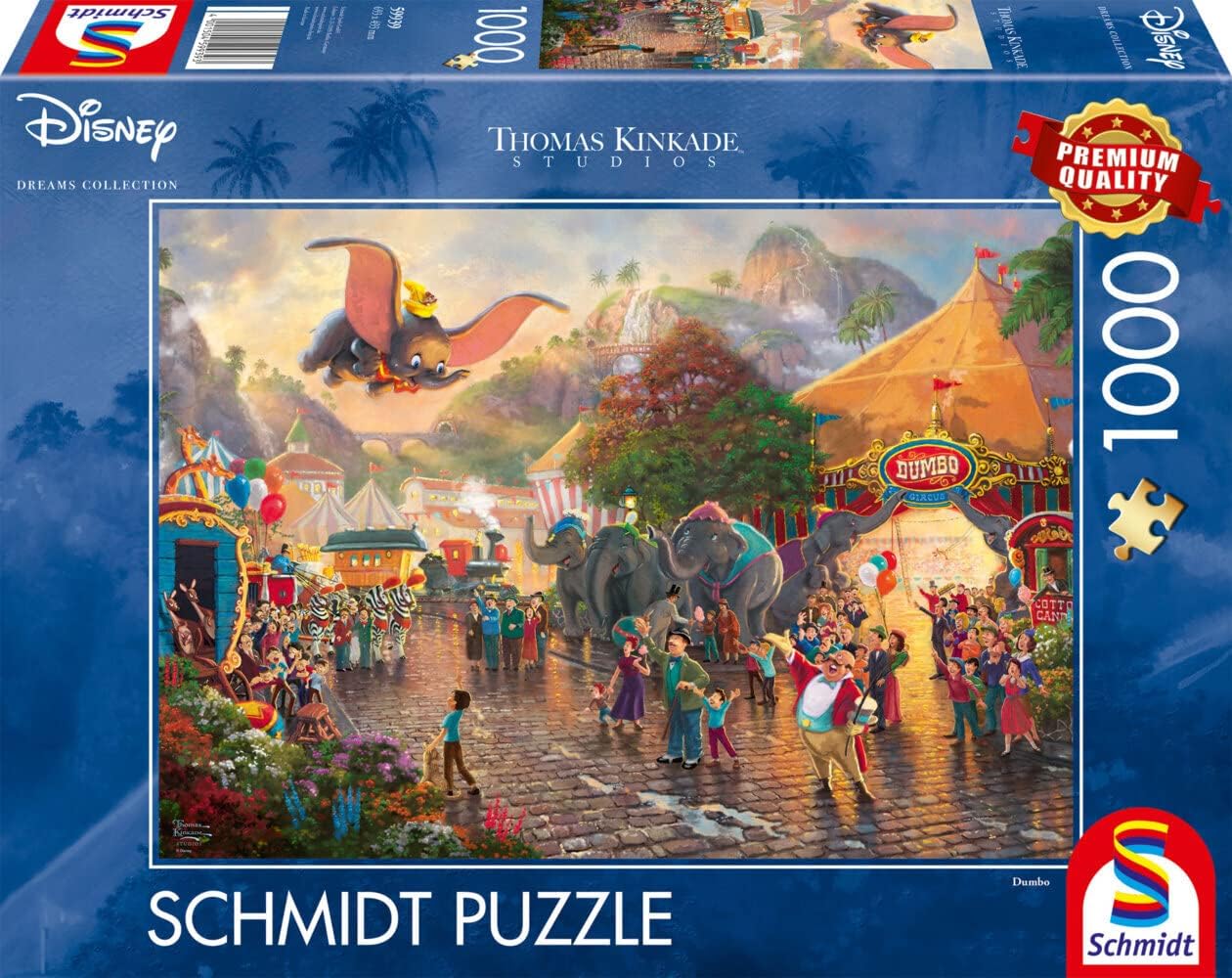 Schmidt Spiele- Thomas Kinkade 59939, Disney, Dumbo, Puzzle de 1000 pièces, Coloré