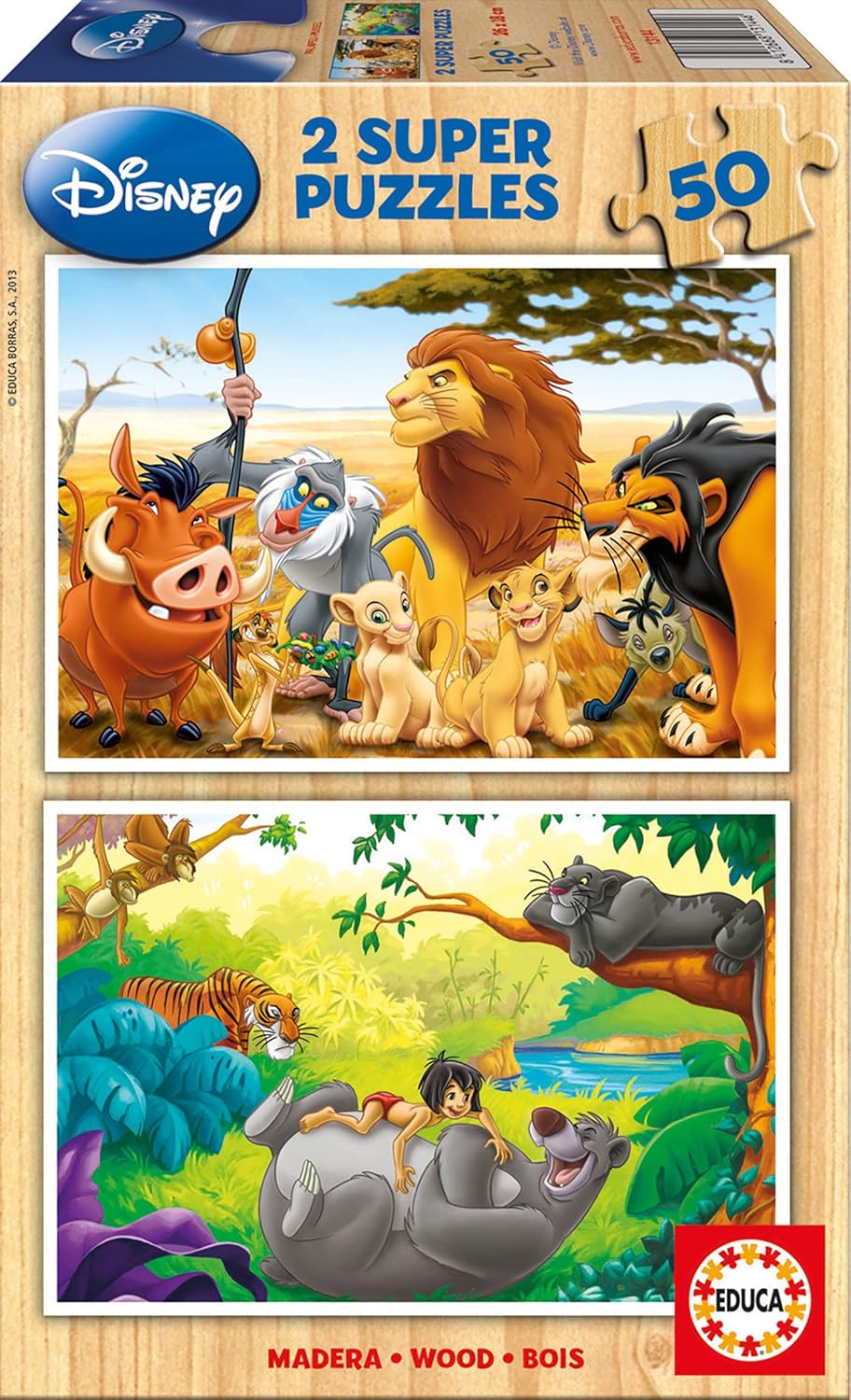 Educa - Disney Animal Friends. Puzzle Bois 2 x 50 pièces. +4 Ans Ref. 13144