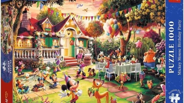 Trefl Qualité Premium Plus - Puzzle Disney, Fête d'anniversaire Mickey Mouse - 1000 pièces, série de puzzles de personnages, pour adultes et enfants à partir de 14 ans