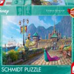 Schmidt Spiele 58042 Thomas Kinkade, Disney, La Reine des Neiges, Célébrer à Arendelle, Puzzle 1000 pièces