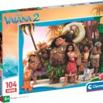 Clementoni - Puzzle Enfant 6 Ans - Disney Vaiana 2-104 Pièces, Supercolor, Fabriqué en Italie