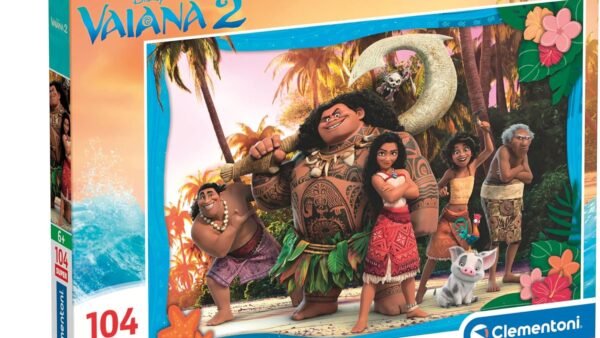 Clementoni - Puzzle Enfant 6 Ans - Disney Vaiana 2-104 Pièces, Supercolor, Fabriqué en Italie