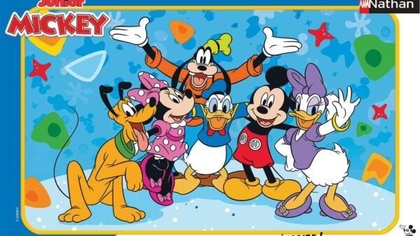 Nathan - Puzzle enfants - Cadre 15 pièces - Les amis de Mickey - Disney - Fille ou garçon dès 3 ans - Puzzle de qualité supérieure - Carton épais et résistant - Disney Mickey Mouse - 86146