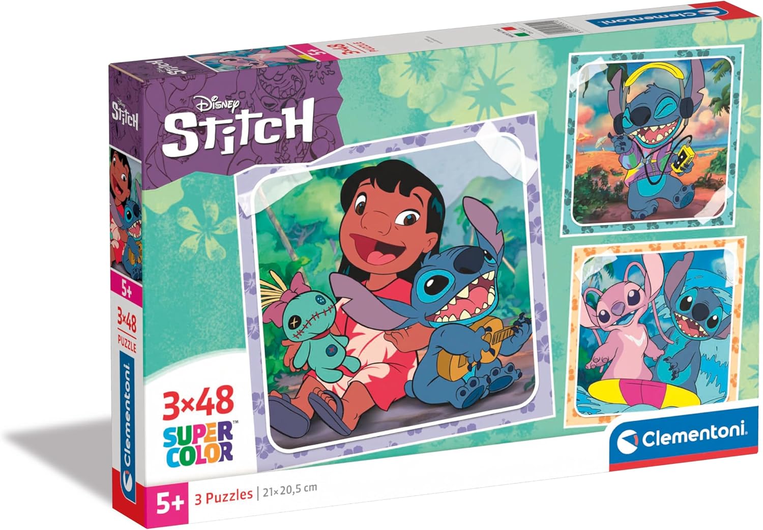 Clementoni Puzzle Disney Stitch 5 Ans, Puzzle 48 Pièces, Supercolor, Fabriqué en Italie
