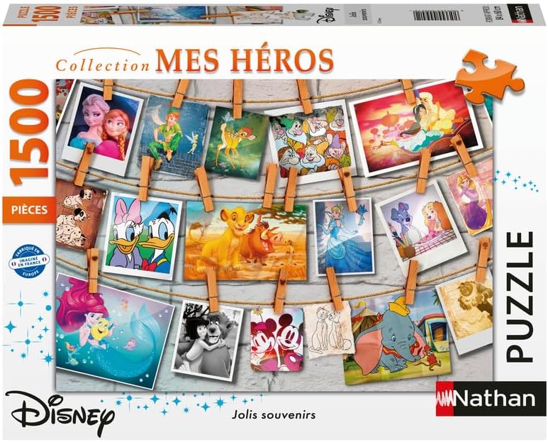 Nathan - Puzzle 1500 pièces - Jolis Souvenirs - Disney - Adultes et Enfants dès 14 Ans - Puzzle de qualité supérieure - Encastrement Parfait - Collection Mes Héros -12000941