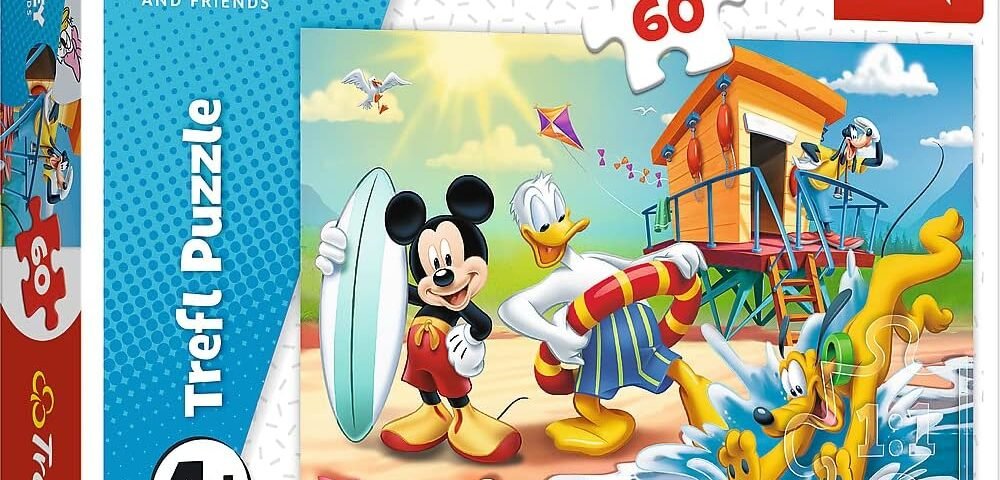 Trefl - Puzzle - Une journée intéressante de Mickey et Ses Amis Disney Mickey Mouse et Ses Amis 60 Pièces, pour Les Enfants à partir de 4 Ans