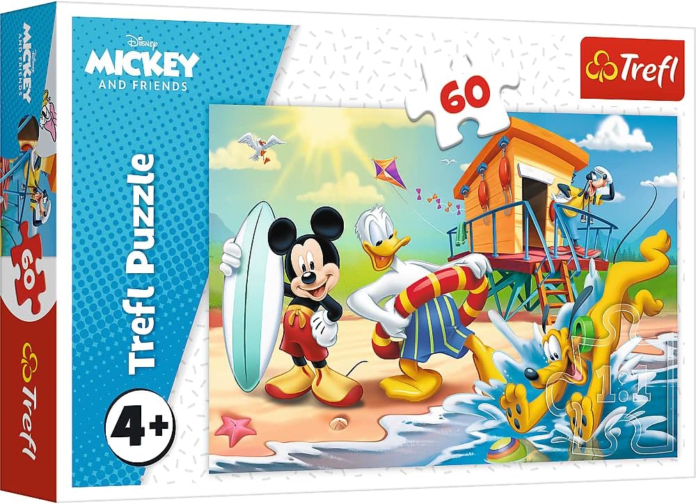 Trefl - Puzzle - Une journée intéressante de Mickey et Ses Amis Disney Mickey Mouse et Ses Amis 60 Pièces, pour Les Enfants à partir de 4 Ans