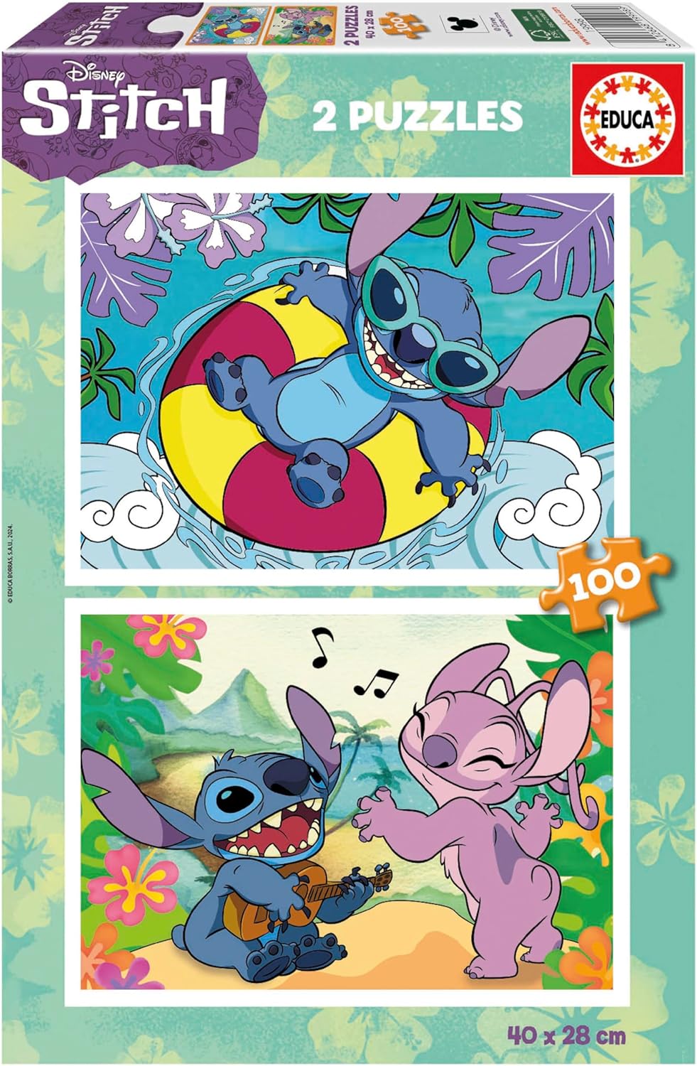 Educa - Disney | Ensemble de 2 Puzzles pour Enfants avec 100 pièces. Mesure: 40 x 28 cm. Recommandé de 6 Ans (19998)