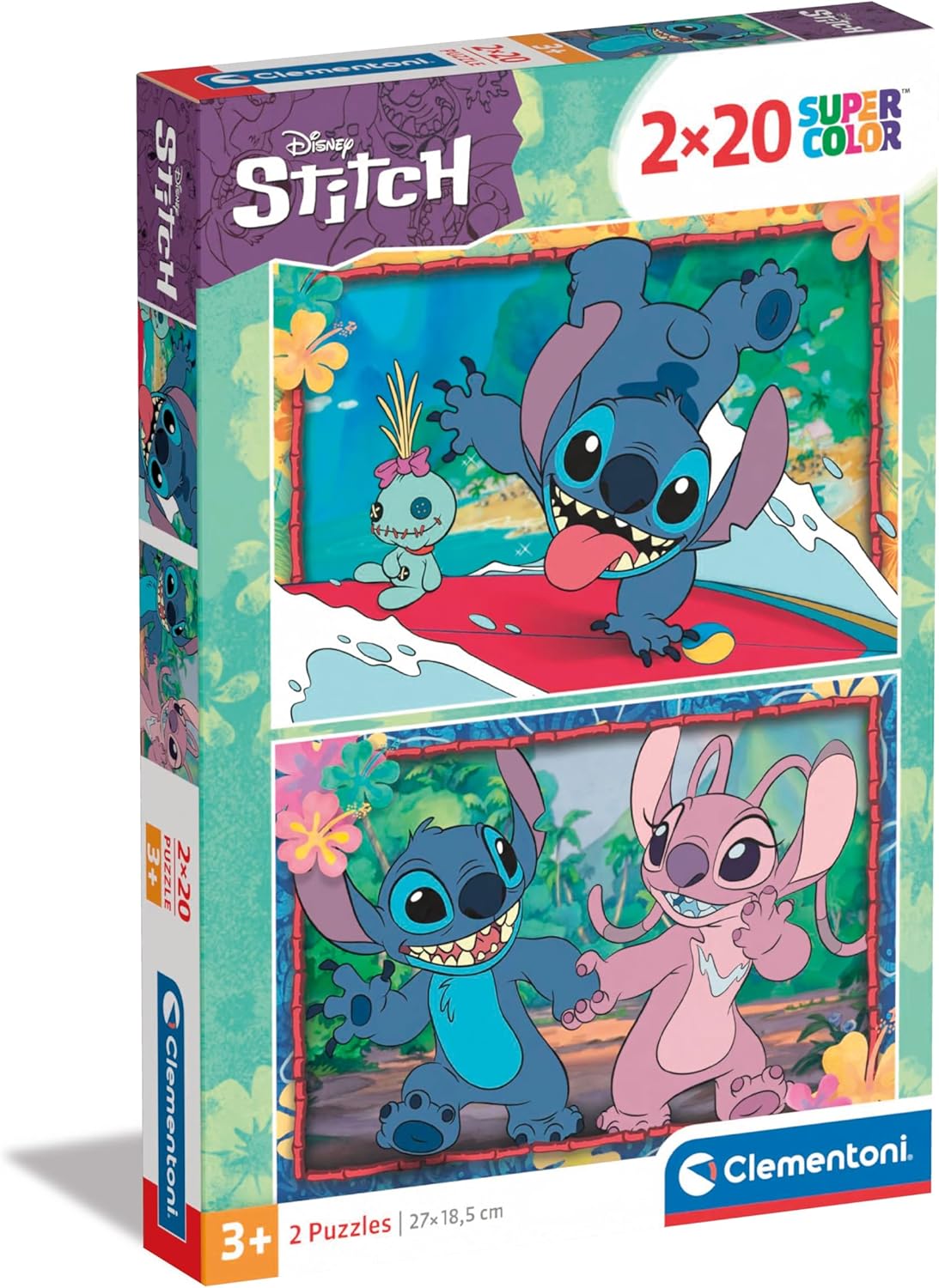 Clementoni Disney Stitch Puzzle 2X20, Supercolor, Puzzle pour Enfants, Fabriqué en Italie, Multicolore, 24809
