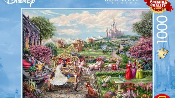 Schmidt Spiele 58038 Disney Cendrillon Happily Ever After Thomas Kinkade Puzzle 1000 pièces, Multicolore