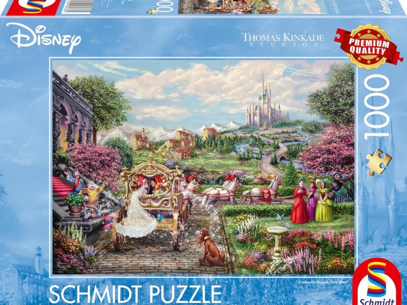 Schmidt Spiele 58038 Disney Cendrillon Happily Ever After Thomas Kinkade Puzzle 1000 pièces, Multicolore