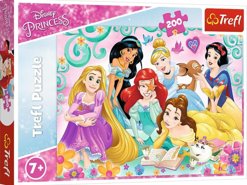 Trefl - Disney Princess, Le Monde Joyeux des Princesses - Puzzle de 200 Pièces - Puzzles Colorés avec Les Princesses de Disney, Divertissement Créatif, pour Les Enfants de 7 Ans et Plus