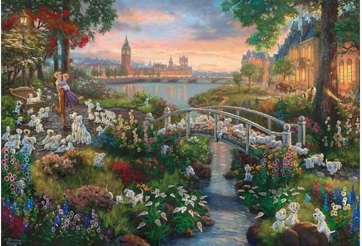 Schmidt 59489 Thomas Kinkade: Disney 101 Dalmations Jigsaw Puzzle (1000pc), Colourful