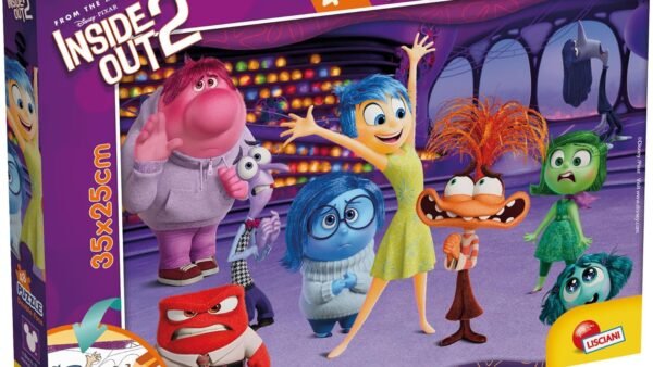 Lisciani - DISNEY VICE-VERSA 2 - Puzzle 48 Pièces - Pour les Enfants dès 4 ans - Puzzle 2 en 1 Maxi Double Face - 35x25cm - Verso à Colorier - Idée Cadeau Anniversaire - Coloriage - INSIDE OUT 2