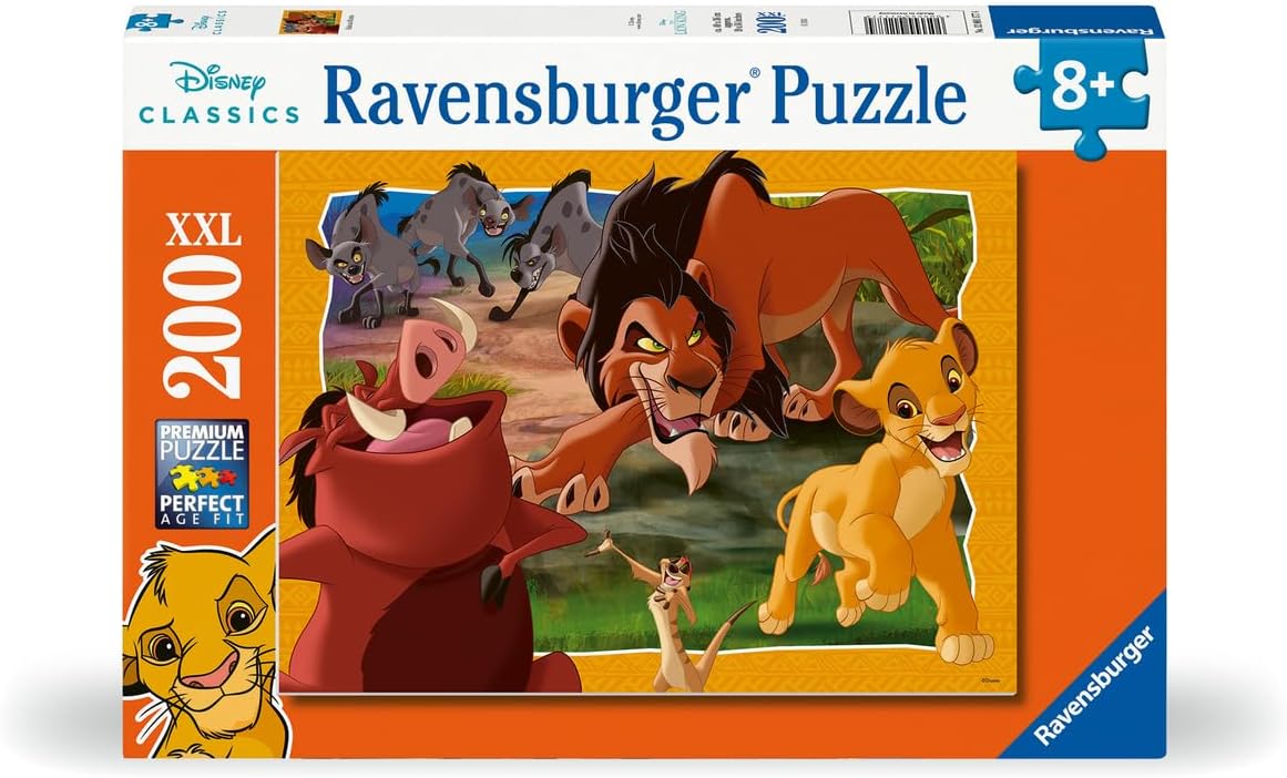 Ravensburger - Puzzle Enfant - Puzzle 200 pièces XXL - Hakuna Matata/Disney Le Roi Lion - À partir de 8 Ans - Puzzle de qualité supérieure - Carton épais et résistant - Aventure - 12001177