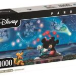 Clementoni - Puzzle pour Adultes 1000 Pièces, Panorama Mickey&Minnie Compact Box, Walt Disney Fabriqué en Italie, 39503