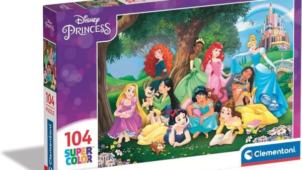 Clementoni - 25743 - Supercolor Puzzle - Disney Princess - 104 Pièces, Puzzle Enfants 6 Ans, Puzzle Dessin Animé - Fabriqué en Italie