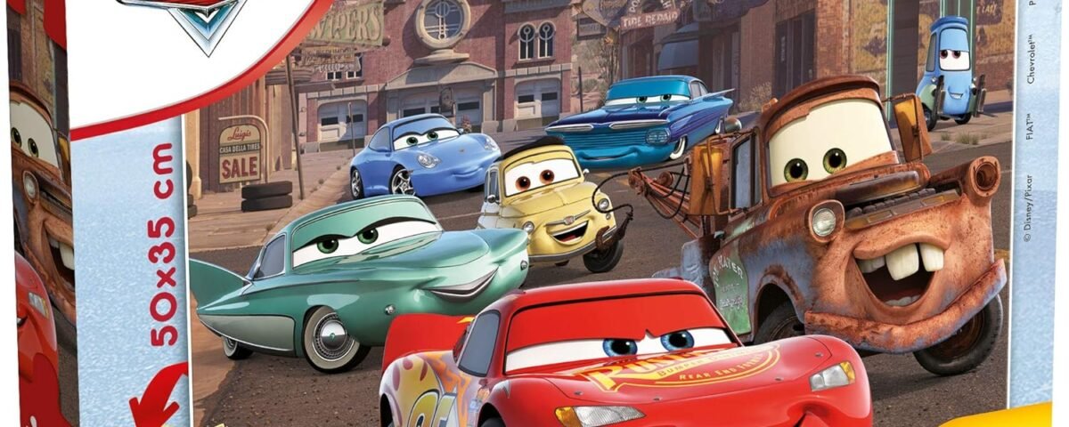 Lisciani - Puzzle Disney Cars - 24 Pièces - Jeu Créatif - Jeu de Réflexion - Plusieurs Personnages - Double Face - 2 en 1 - Puzzle et Coloriage - 50 x 35 Cm - Pour Enfants à Partir de 3 ans