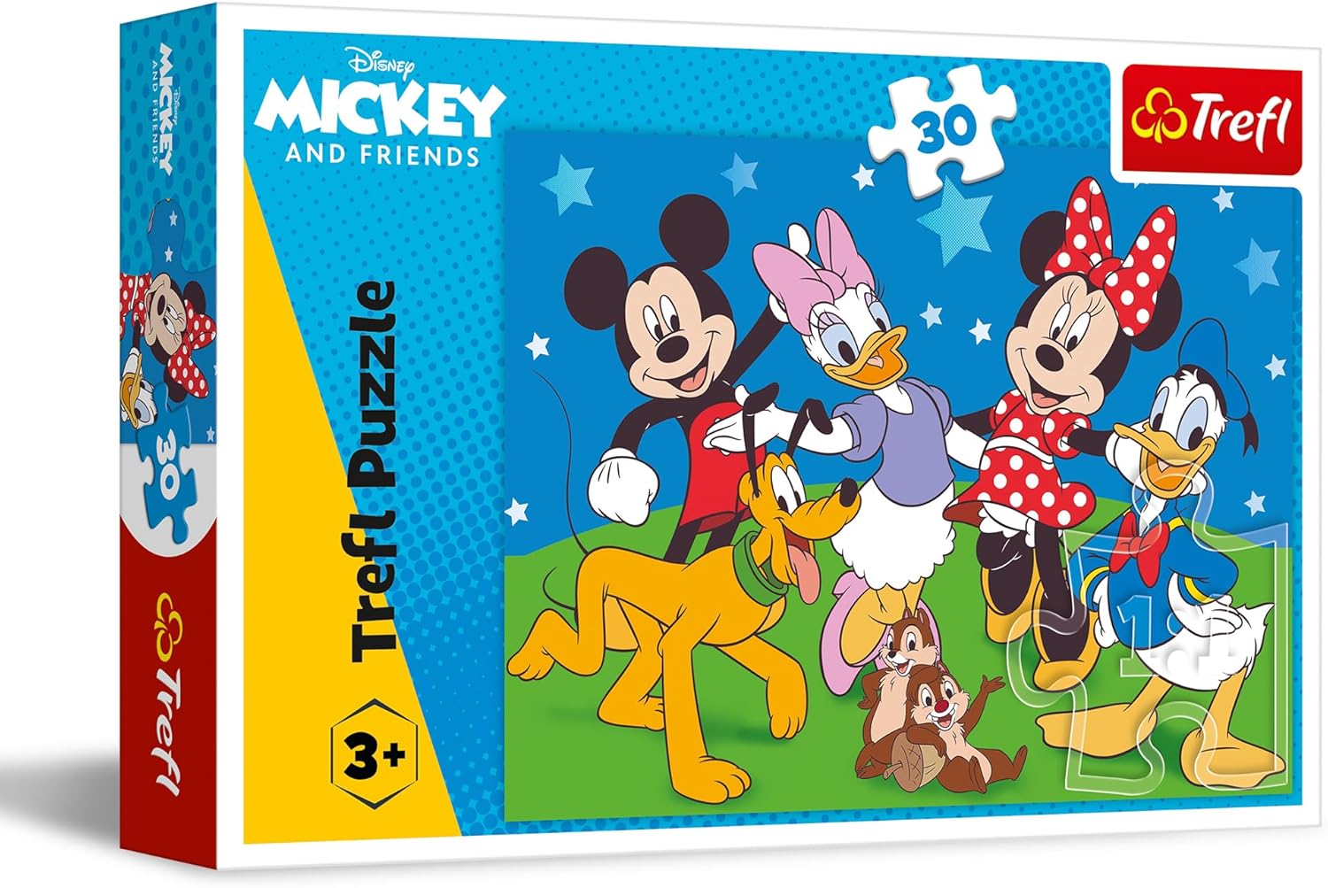 Trefl - Disney, Mickey et Ses Amis - Puzzle 30 Pièces - Puzzle coloré avec Les Personnages de Films Animé Disney, Loisir Créative, pour Enfants à partir de 3 Ans