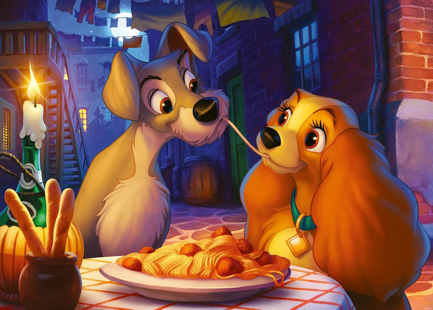 Ravensburger - Puzzle Adulte - Puzzle 1000 pièces - La Belle et Le Clochard (Collection Disney) - Adultes et Enfants à partir de 14 Ans - Puzzle de qualité supérieure - Disney Classique - 12000003
