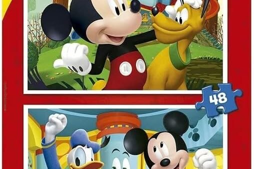 Educa - Maison Amusante Mickey Mouse 2x48. 2 Puzzles en Carton pour Enfants de 48 pièces chacun. Doublement Amusant avec ce Puzzle Disney et Mickey 2x48 pièces à partir de 4 Ans (19312)