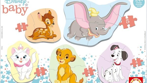 Educa - Baby Animaux Disney. Lot de 5 Puzzles progressifs de 3 à 5 pièces pour Construire Vos Personnages préférés. +24 Mois (18591)