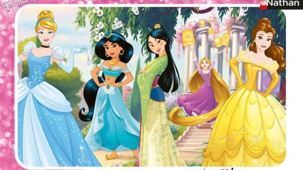 Nathan - Puzzle Enfant - Cadre 15 pièces - Jolies princesses Disney - Fille ou garçon dès 3 ans - Puzzle de qualité supérieure - Carton épais et résistant - Princesses - 86169