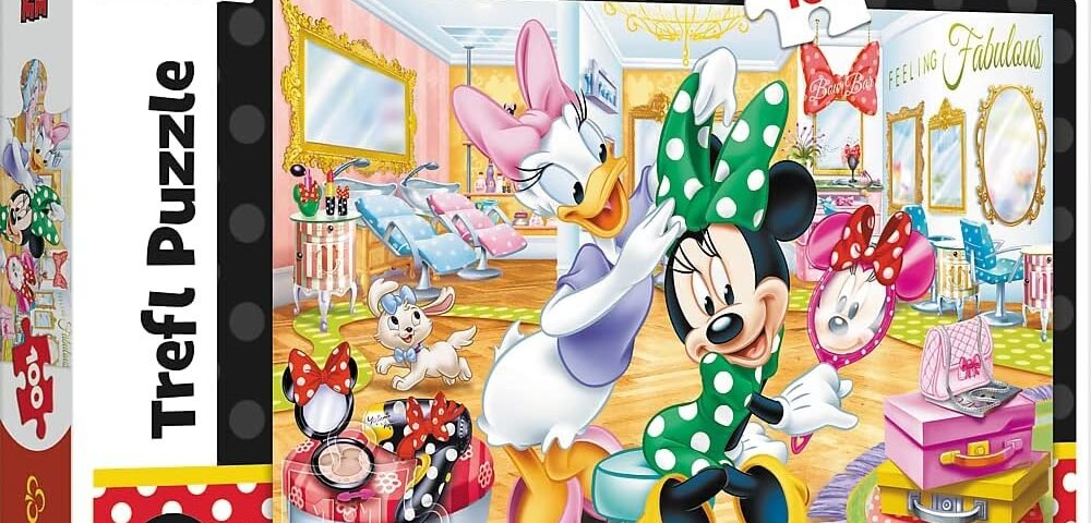 Trefl - Puzzle - Minnie dans Un Salon de beauté - Disney Minnie 100 Pièces, pour Les Enfants à partir de 5 Ans