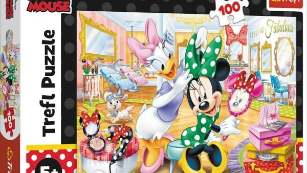 Trefl - Puzzle - Minnie dans Un Salon de beauté - Disney Minnie 100 Pièces, pour Les Enfants à partir de 5 Ans