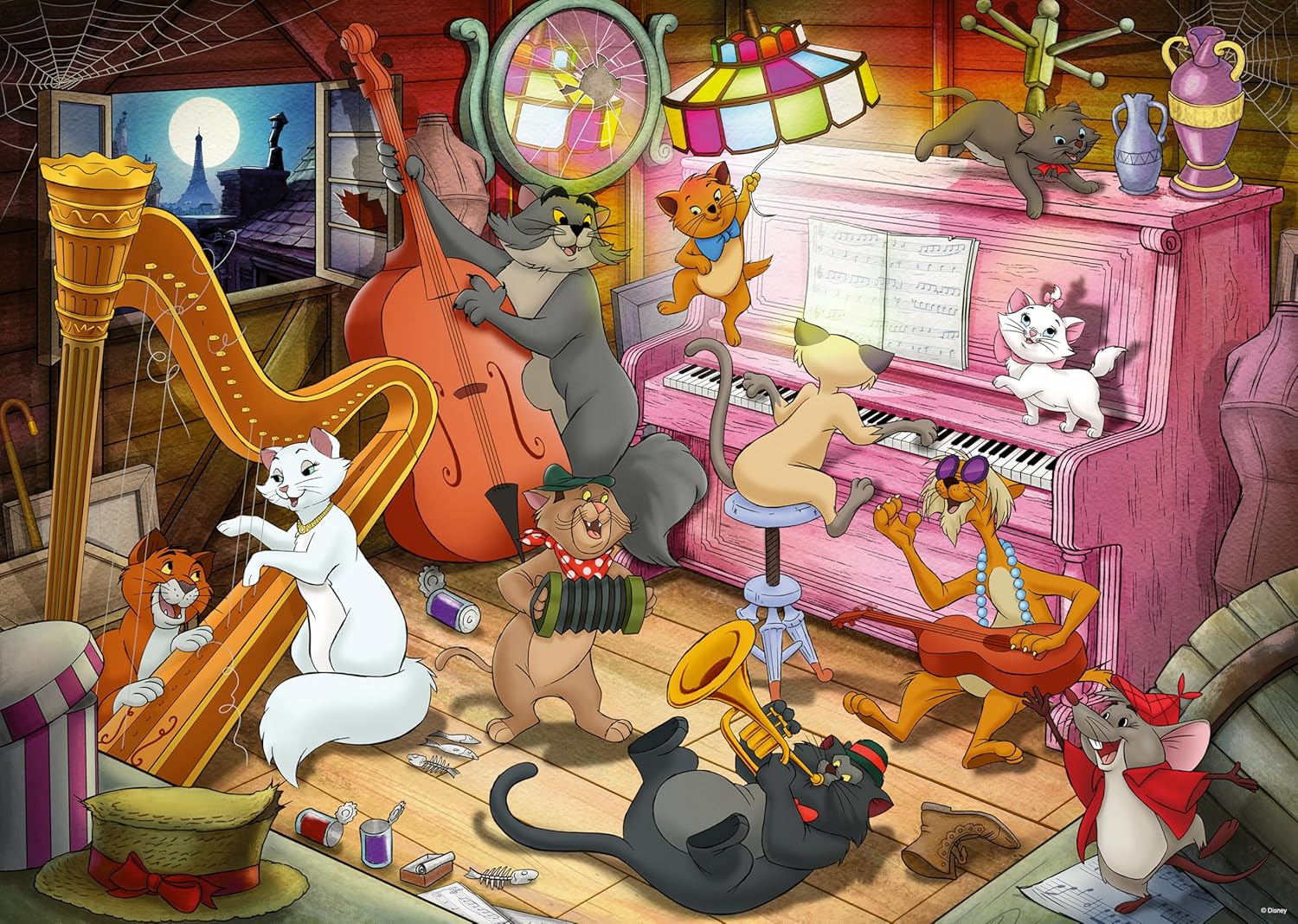 Ravensburger - Puzzle Adulte - Puzzle 1000 pièces - Les Aristochats (Collection Disney) - Adultes et Enfants à partir de 14 Ans - Puzzle de qualité supérieure - Disney Classique - 12000753