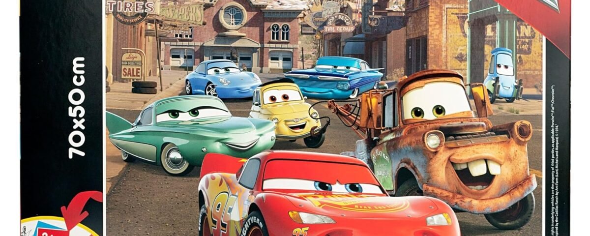 Disney, Maxi Puzzle pour enfants à partir de 4 ans, 108 pièces, 2 en 1 Double Face Recto / Verso avec le dos à colorier - Disney Cars 3 63963