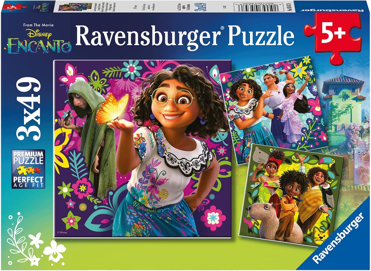 Ravensburger - Puzzle Enfant - Lot de 3 Puzzles 49 pièces - La Magie d'Encanto/Disney Encanto - Fille ou garçon dès 5 Ans - Puzzle de qualité supérieure - 3 Posters Inclus - Disney Encanto - 05657