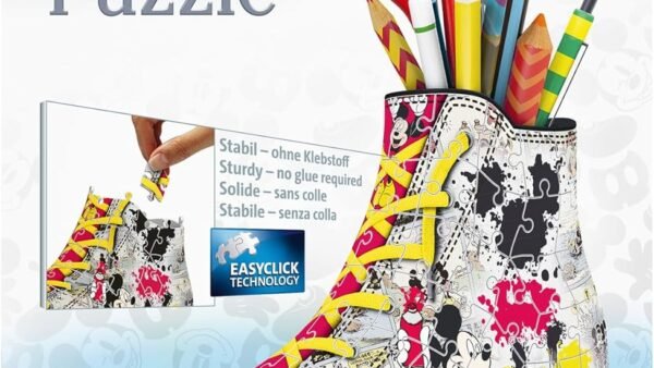 Ravensburger - Puzzle 3D Sneaker - Disney Mickey Mouse - Pot à crayons - A partir de 8 ans - 108 pièces numérotées à assembler sans colle - Accessoires inclus - 12055