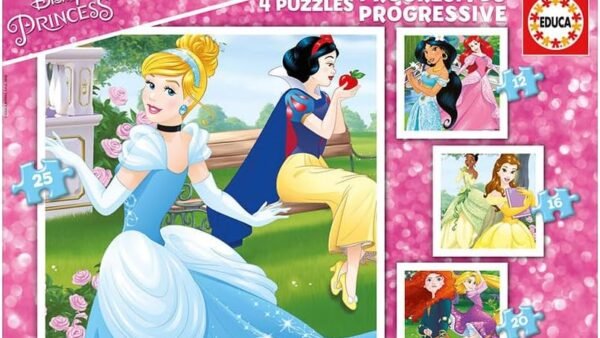 Educa - Disney Princess. 4 Puzzles Enfant Progressifs. +3 Ans. Ref. 17166