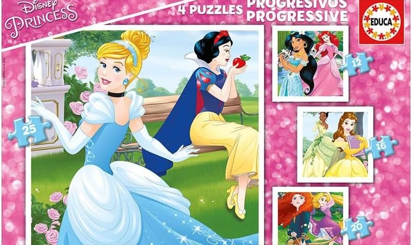 Educa - Disney Princess. 4 Puzzles Enfant Progressifs. +3 Ans. Ref. 17166