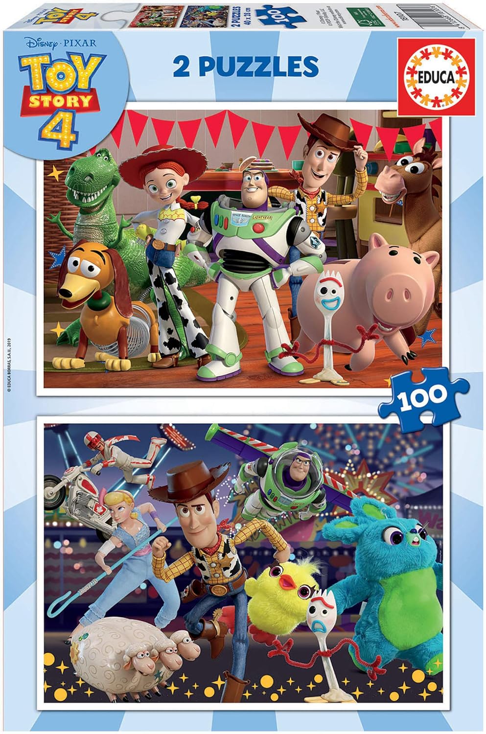 Educa - 2 Puzzles per Enfant de 100 pièces | Toy Story 4. Composé de Grandes pièces Parfaitement finies. Recommandé à partir de 6 Ans (18107)