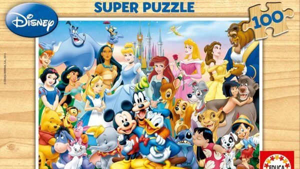Educa - Puzzle en Bois pour Enfants avec 100 pièces | Puzzle Le Monde Merveilleux de Disney (12002)