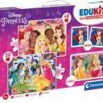 Clementoni Jouet Éducatif 4 in 1 Disney Princess (Enfants Puzzle 30 Pieces and 48 Pieces, 6 Cubes, 1 Memo), pour Enfants 3-5 Ans, Fabriqué en Italie, 18297