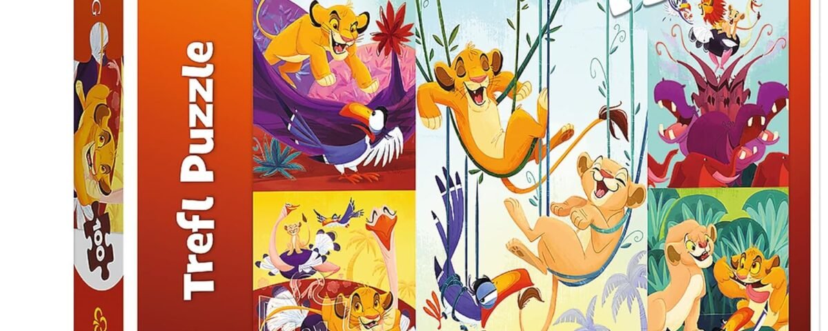 Trefl - The Lion KingBrave Roi Lion - Puzzle 100 Pièces - Puzzle coloré avec des Personnages de Dessin Animé, Divertissement Créatif, pour Les Enfants à partir de 5 Ans