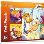 Trefl - The Lion KingBrave Roi Lion - Puzzle 100 Pièces - Puzzle coloré avec des Personnages de Dessin Animé, Divertissement Créatif, pour Les Enfants à partir de 5 Ans
